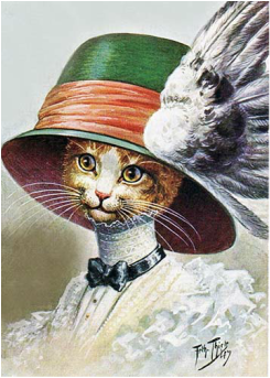 Cat in Green Hat by Arthur Thiele