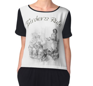 Black and White Chiffon Top for Birders