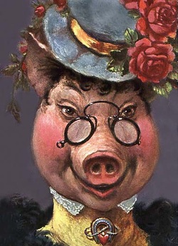 Pig in Fancy Hat by Arthur Thiele